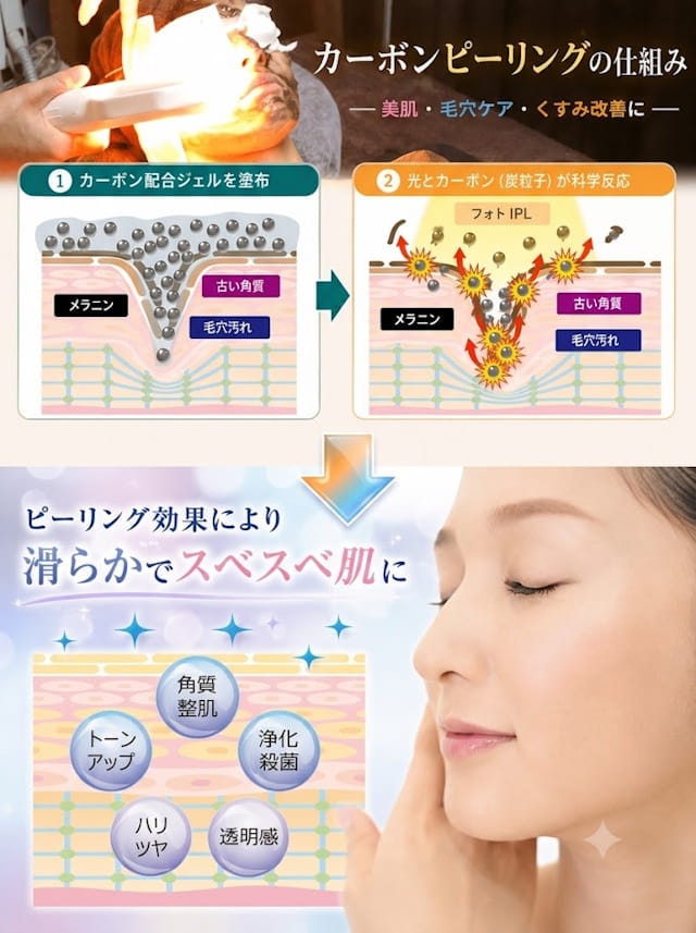 カーボンピーリング,ジェル,フォトIPL